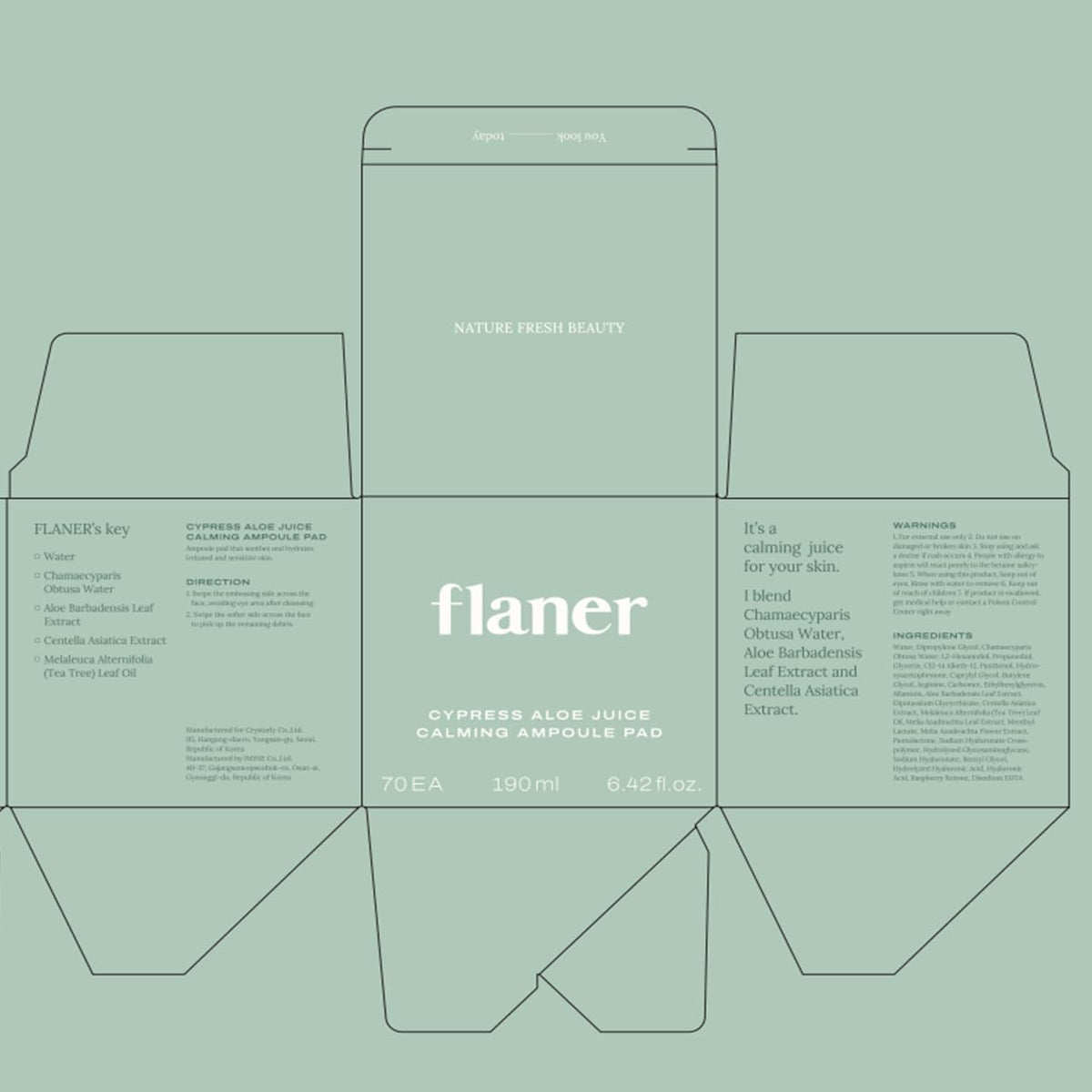 Cypress Aloe Calming Toner Pads 70 Sheets - Beautiha