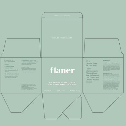 Cypress Aloe Calming Toner Pads 70 Sheets - Beautiha