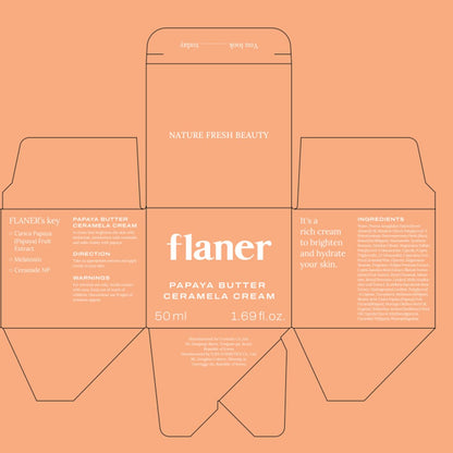 [ Flaner ] Papaya Ceramela Moisturizer Cream 1.69 fl.oz - Beautiha