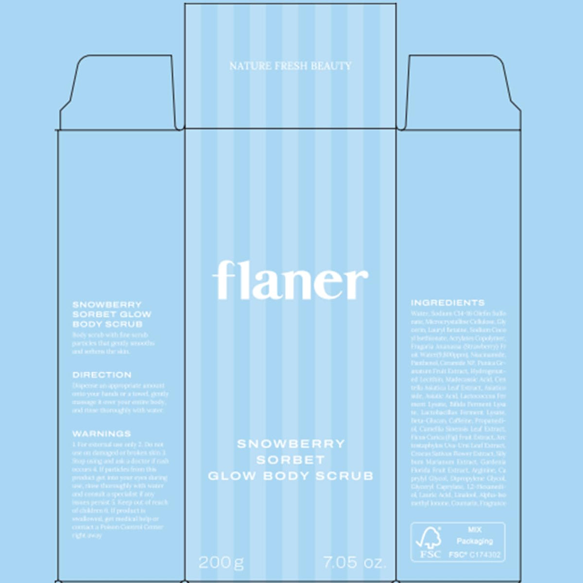 [ Flaner ] Snowberry Sorbet Body Scrub - Beautiha