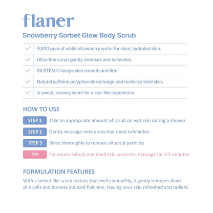 [ Flaner ] Snowberry Sorbet Body Scrub - Beautiha